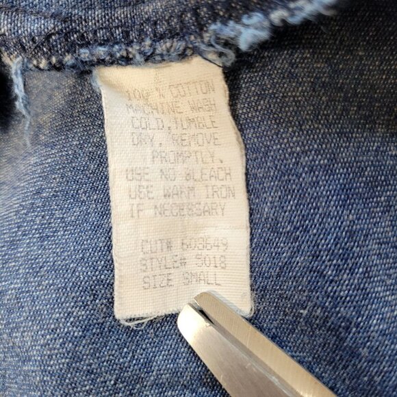 Vintage Marsha Sport Size S Jean Jacket Several Different Fabrics Long Lined - Picture 4 of 9